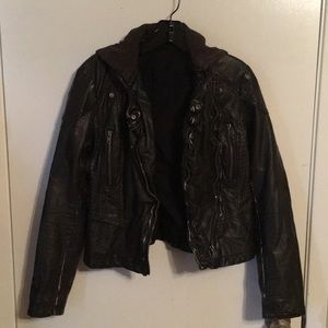 Free People black vegan leather jacket